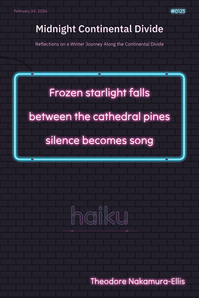 Neon Digital haiku: the poem as a lit neon sign on a brick wall