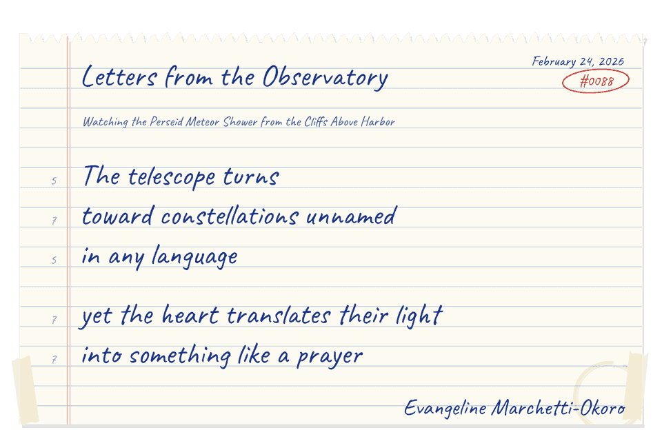 Notebook tanka: a page torn from a spiral notebook, the poem written on the rules